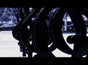 Treble clef bike stand in Nashville