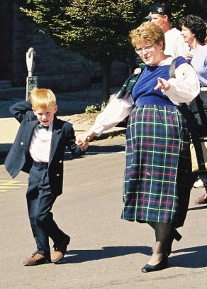 Circa 1999,wearing a dress too tight, as hirt too big and holding the hand of a boy that was just right.